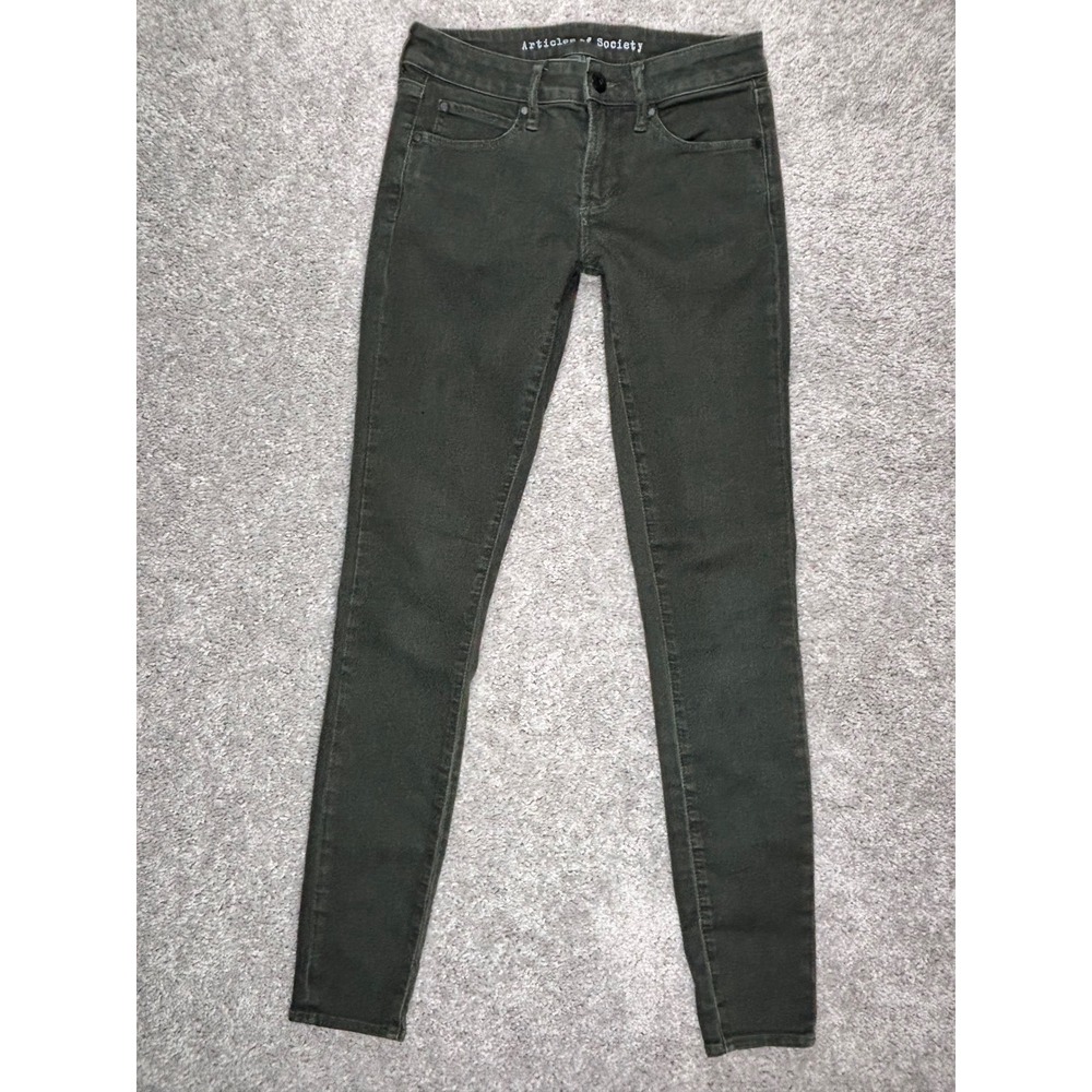 Articles‎ of Society Women Olive Green Skinny Jeans Size 25 Mid Rise Stretch